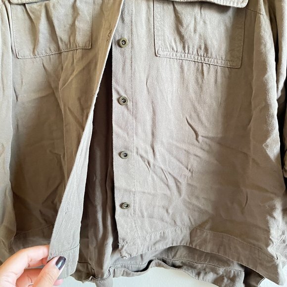 Stitch Fix Skies Are Blue Button Down Shirt Top Rolled Up Sleeves Womens Size M - Picture 3 of 7
